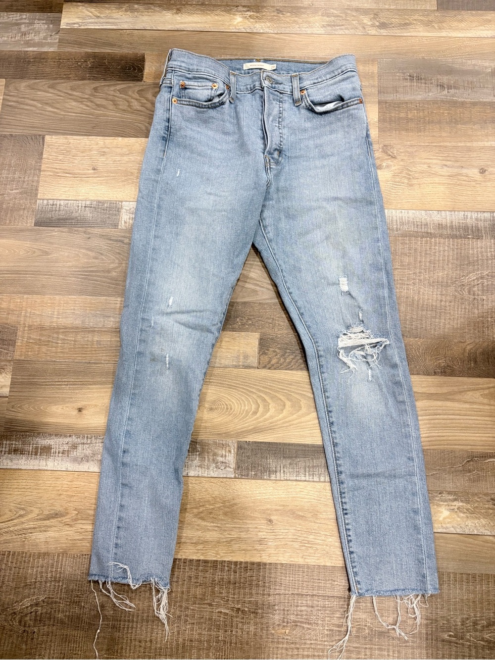 Levi's Light Blue Distressed Skinny Jeans